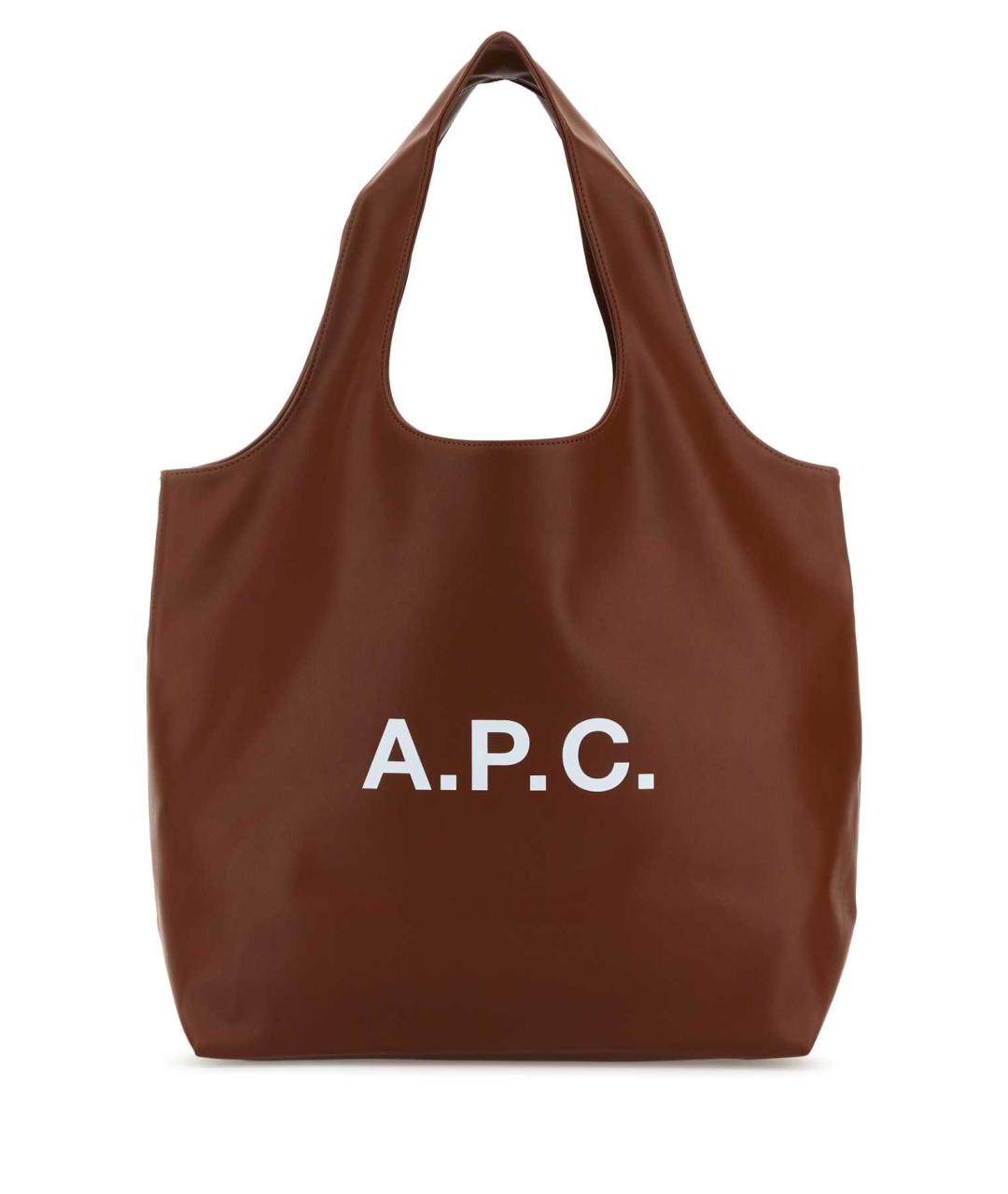 A.P.C. Коричневая кожаная сумка тоут, фото 1