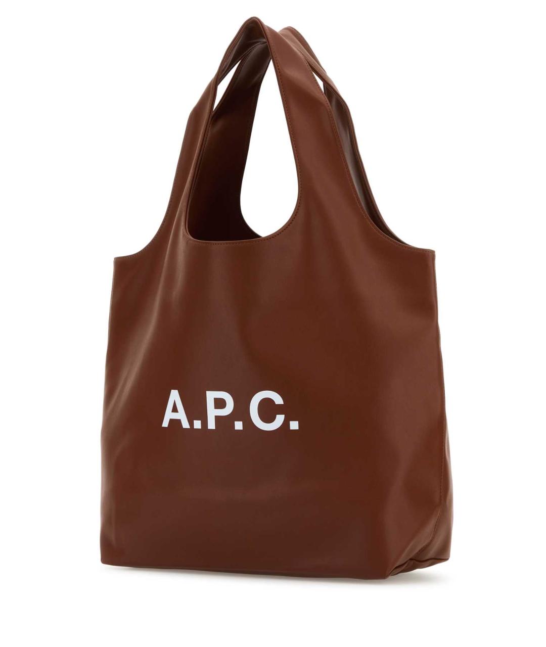 A.P.C. Коричневая кожаная сумка тоут, фото 2