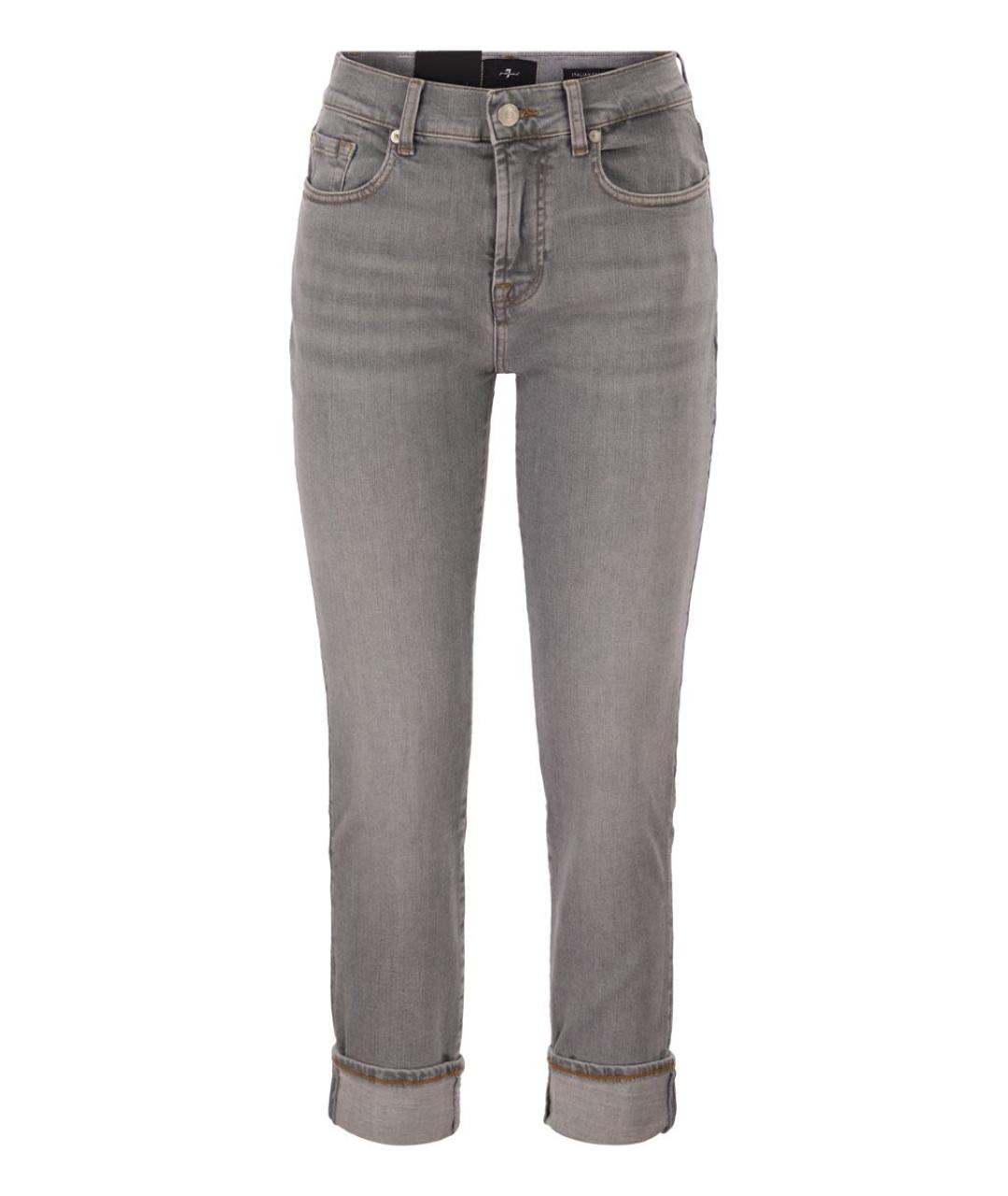 7 FOR ALL MANKIND Серые хлопковые прямые джинсы, фото 1