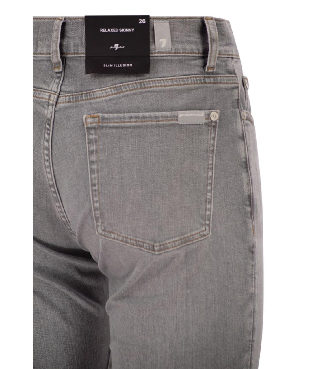 7 FOR ALL MANKIND Серые хлопковые прямые джинсы, фото 4