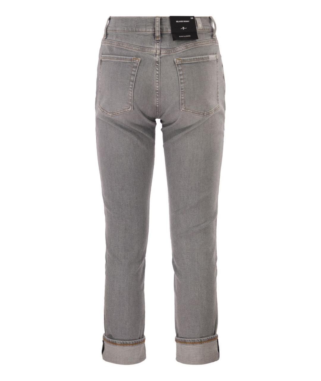 7 FOR ALL MANKIND Серые хлопковые прямые джинсы, фото 2