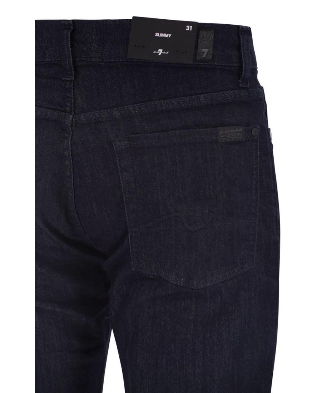 7 FOR ALL MANKIND Темно-синие хлопковые джинсы скинни, фото 4