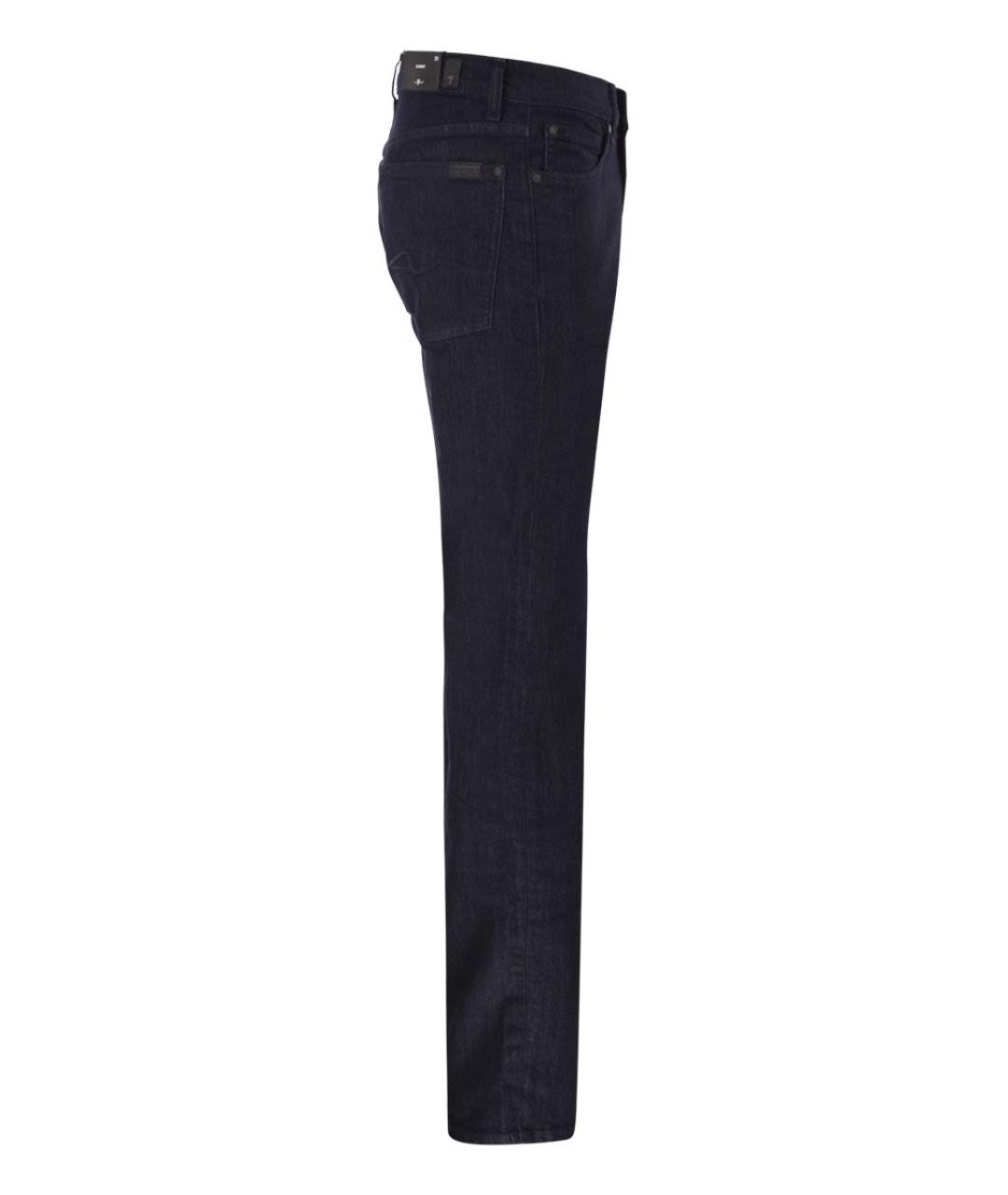 7 FOR ALL MANKIND Темно-синие хлопковые джинсы скинни, фото 3