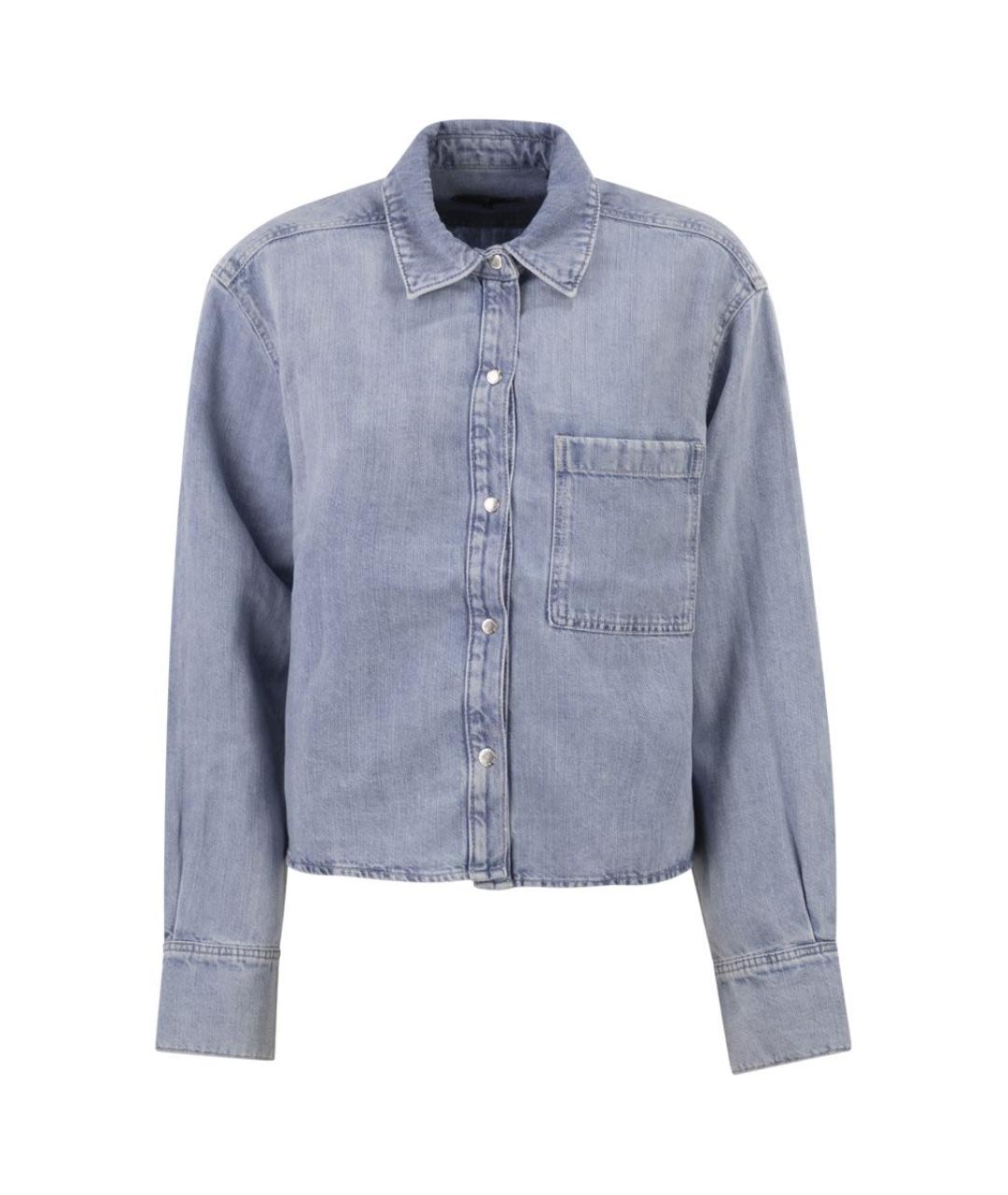 7 FOR ALL MANKIND Голубая хлопковая рубашка, фото 1