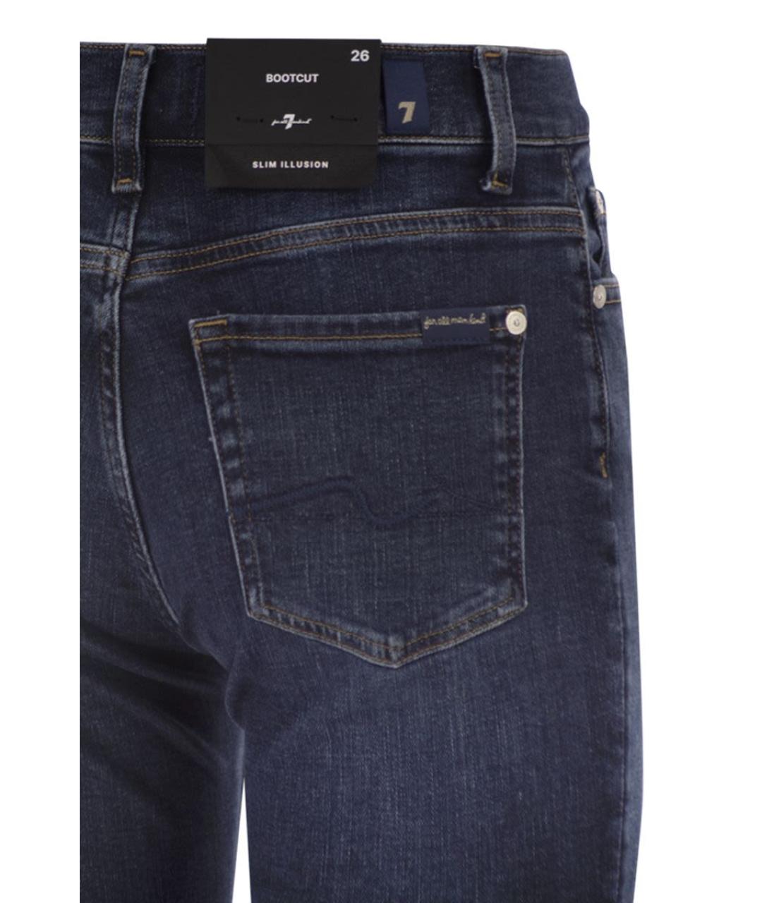 7 FOR ALL MANKIND Синие хлопковые прямые джинсы, фото 4