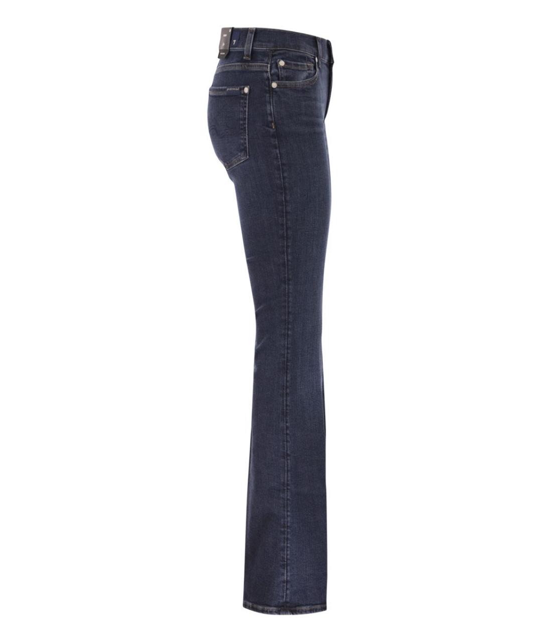 7 FOR ALL MANKIND Синие хлопковые прямые джинсы, фото 3