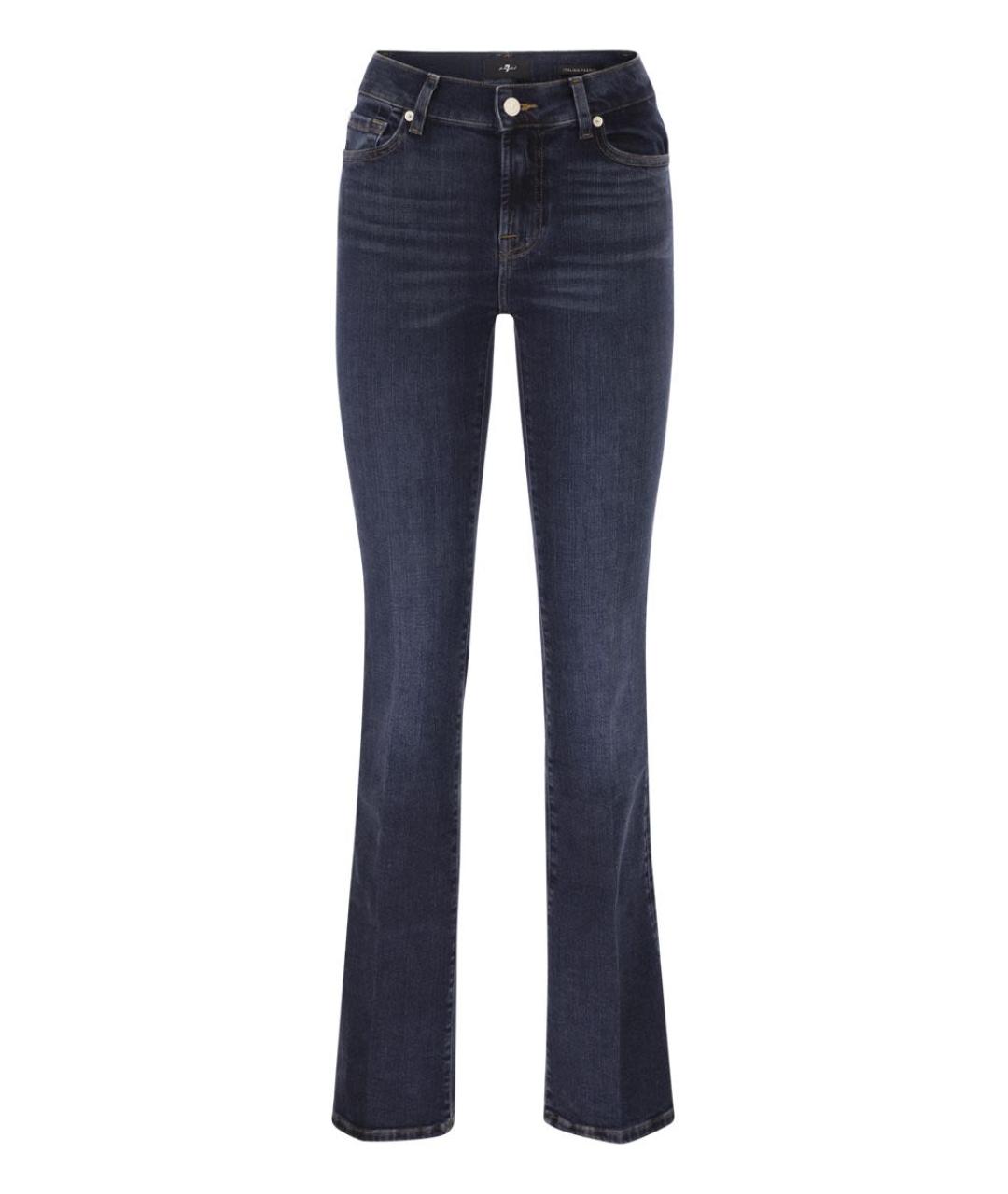 7 FOR ALL MANKIND Синие хлопковые прямые джинсы, фото 1