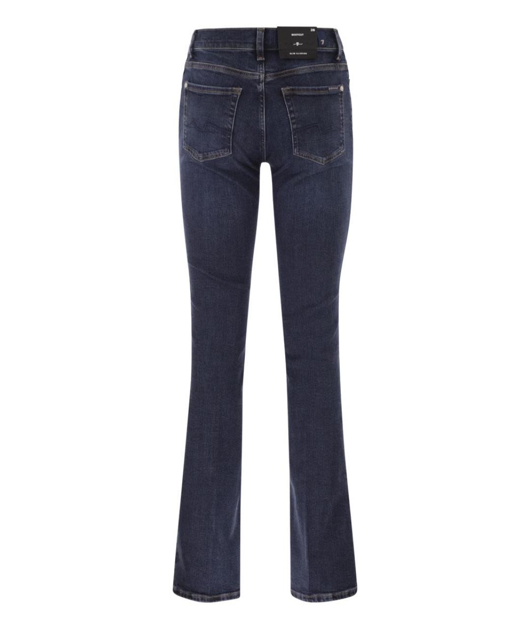 7 FOR ALL MANKIND Синие хлопковые прямые джинсы, фото 2