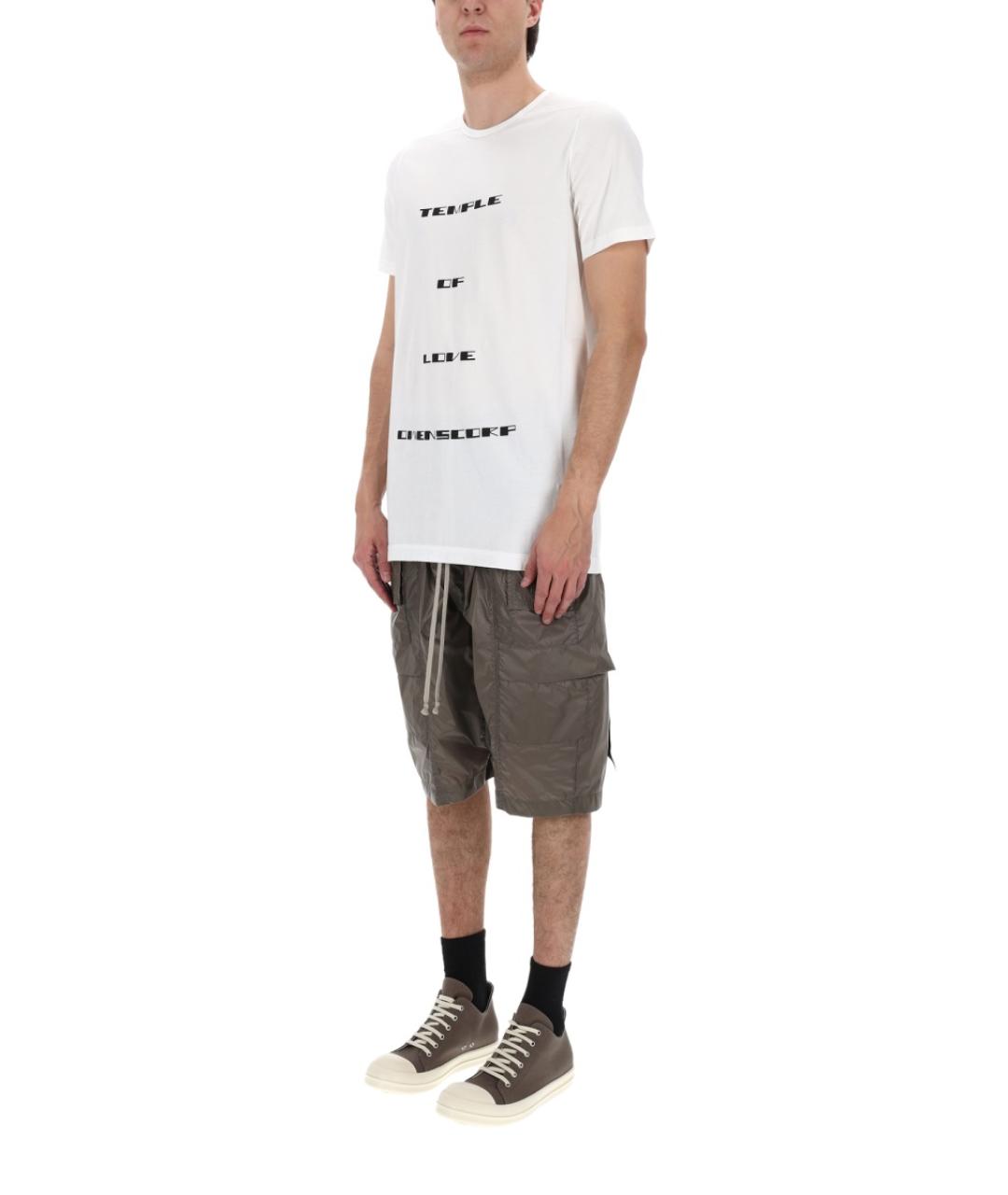 RICK OWENS DRKSHDW Белая хлопковая футболка, фото 4