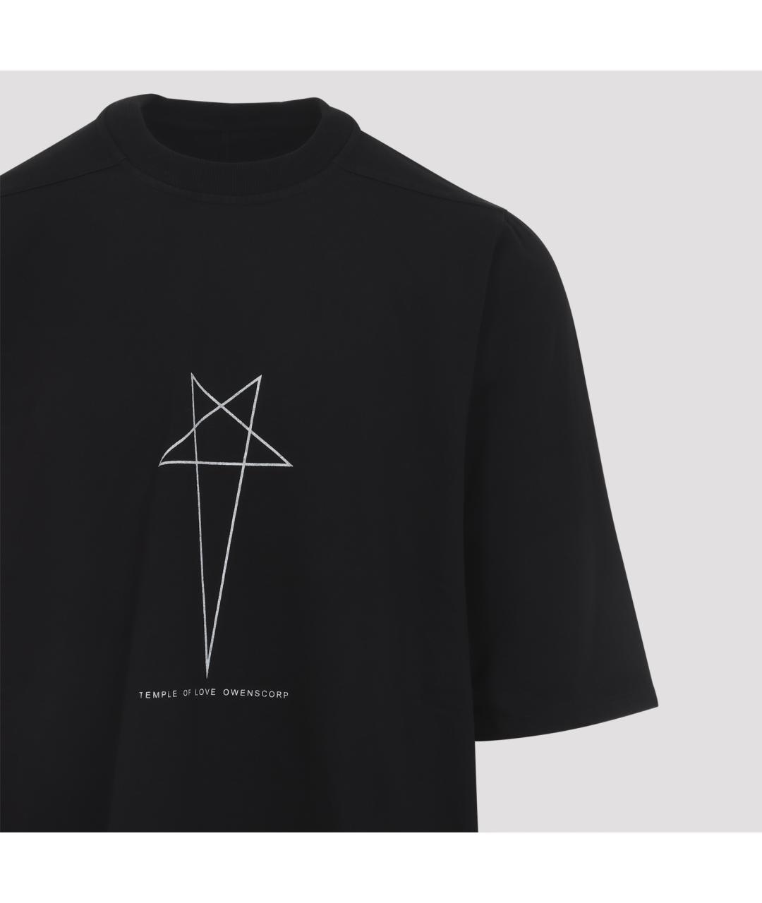 RICK OWENS DRKSHDW Черная хлопковая футболка, фото 4
