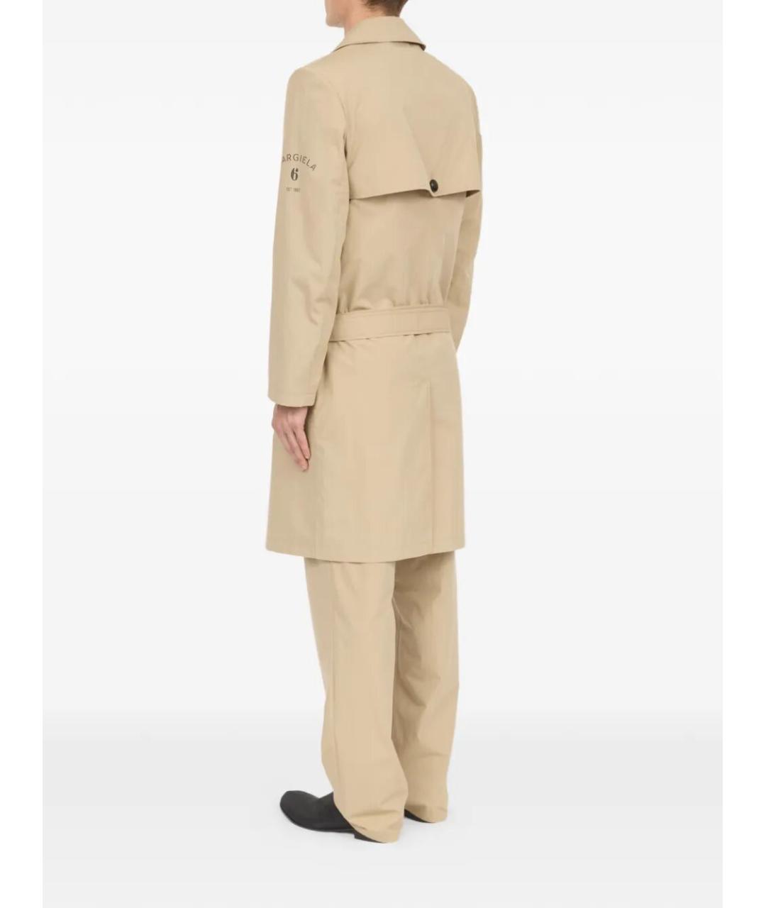 MM6 MAISON MARGIELA Бежевое хлопковое пальто, фото 4
