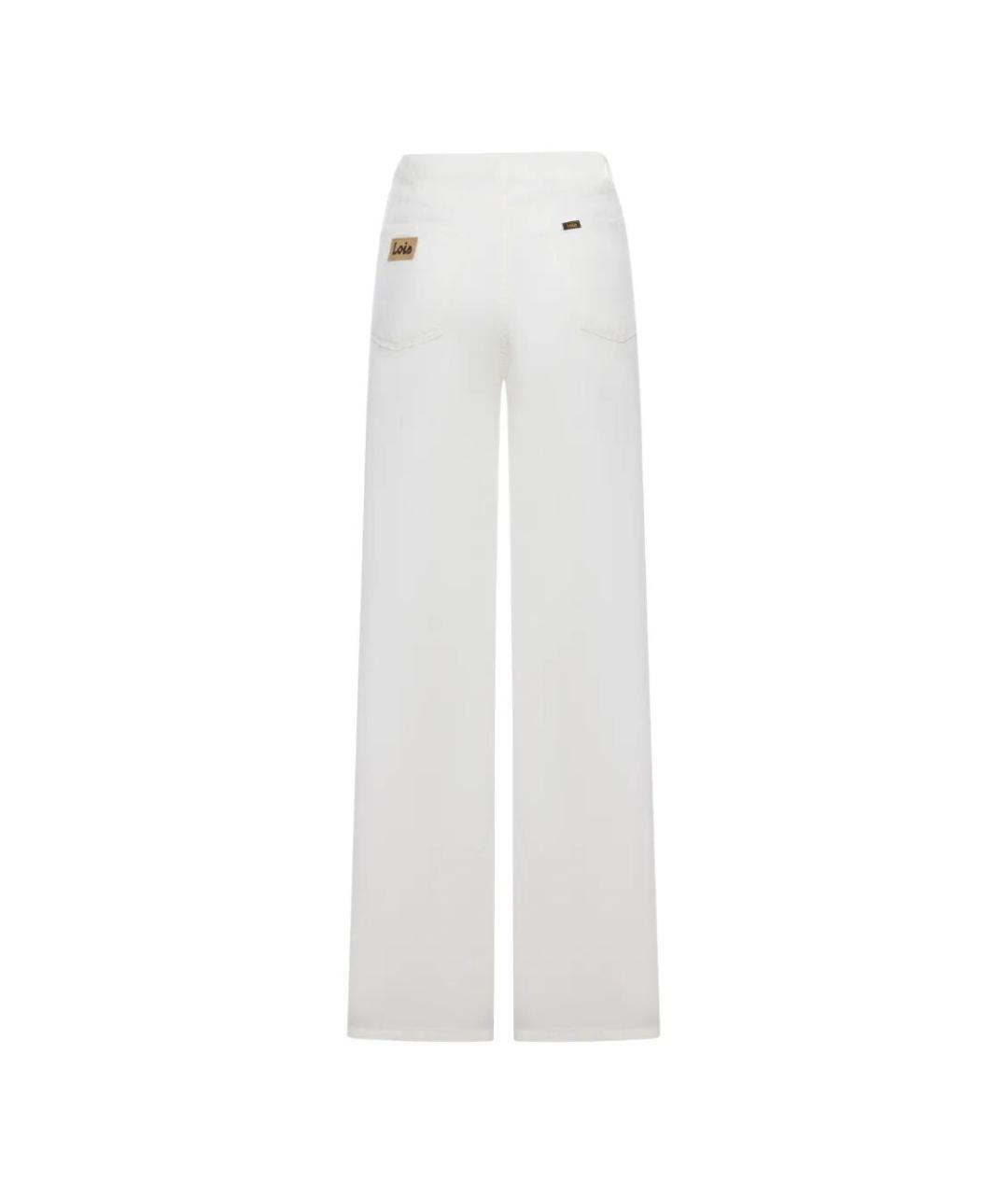 LOIS JEANS Белые льняные прямые брюки, фото 2