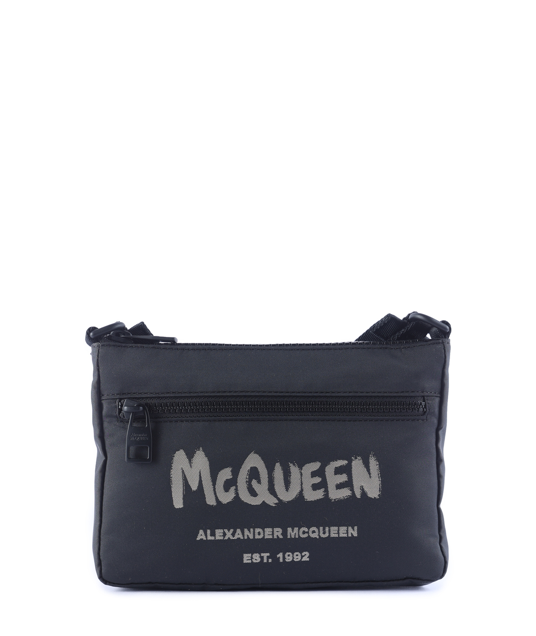 ALEXANDER MCQUEEN Черная тканевая сумка на плечо, фото 1