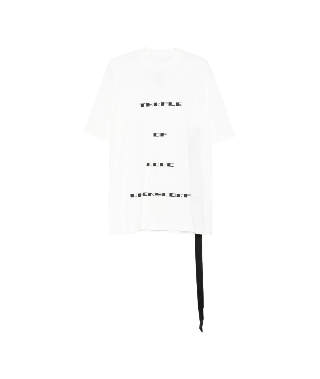 RICK OWENS DRKSHDW Белая хлопковая футболка, фото 1