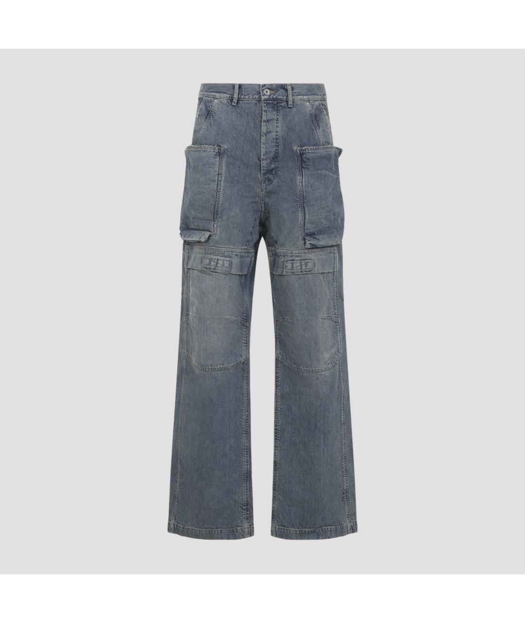 RICK OWENS DRKSHDW Синие хлопковые повседневные брюки, фото 2