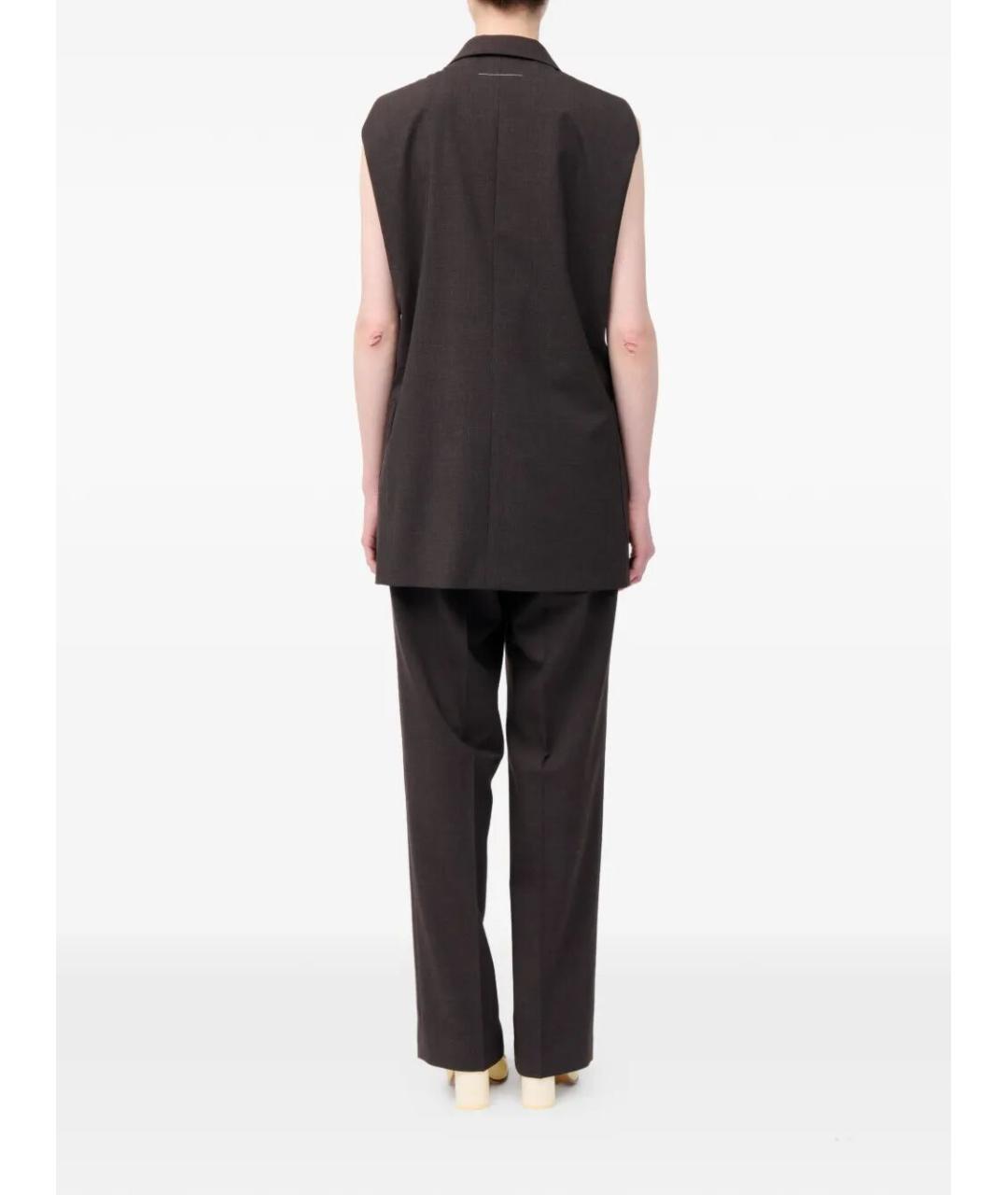 MM6 MAISON MARGIELA Коричневый полиэстеровый жилет, фото 3