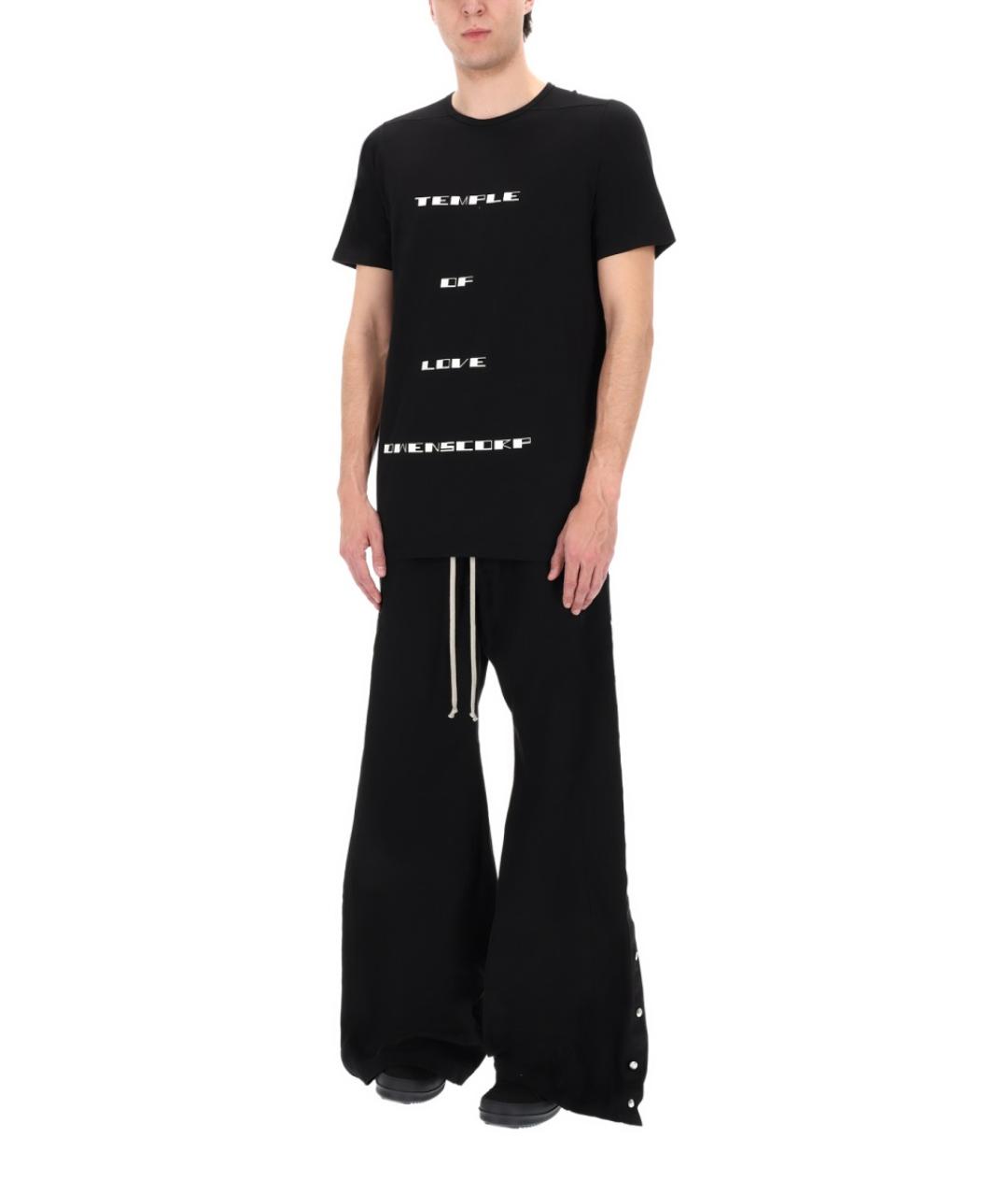RICK OWENS DRKSHDW Черная хлопковая футболка, фото 4