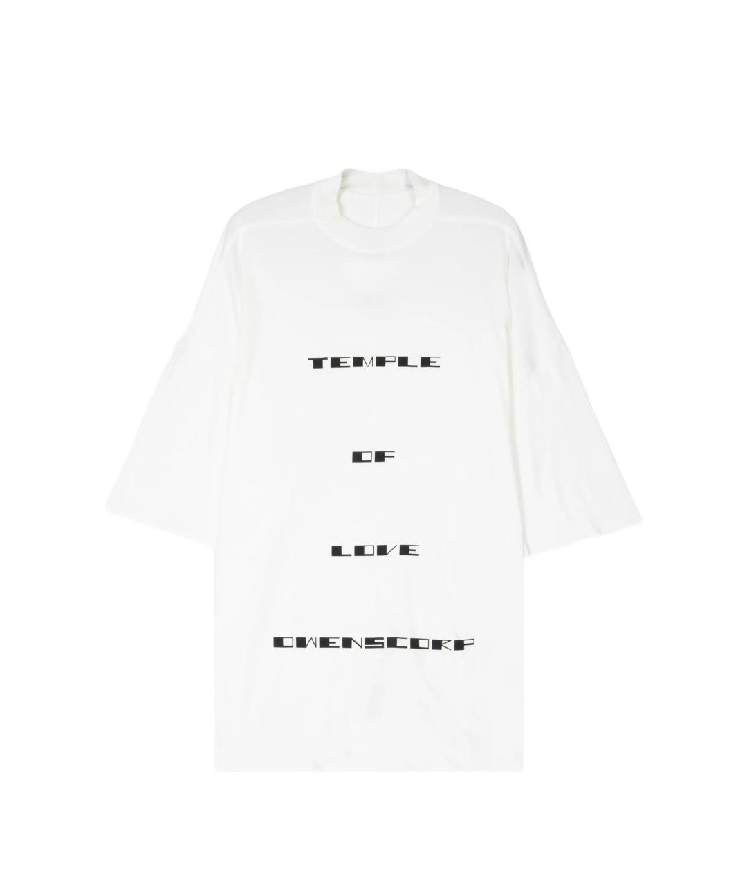 RICK OWENS DRKSHDW Белая хлопковая футболка, фото 4