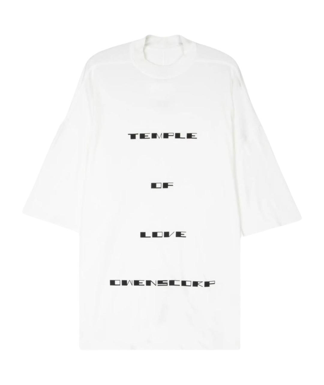 RICK OWENS DRKSHDW Белая хлопковая футболка, фото 1