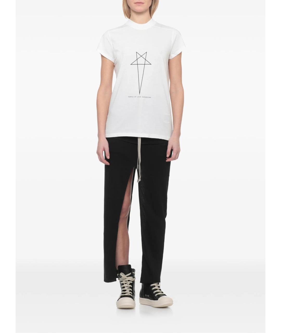RICK OWENS DRKSHDW Белая хлопковая футболка, фото 3