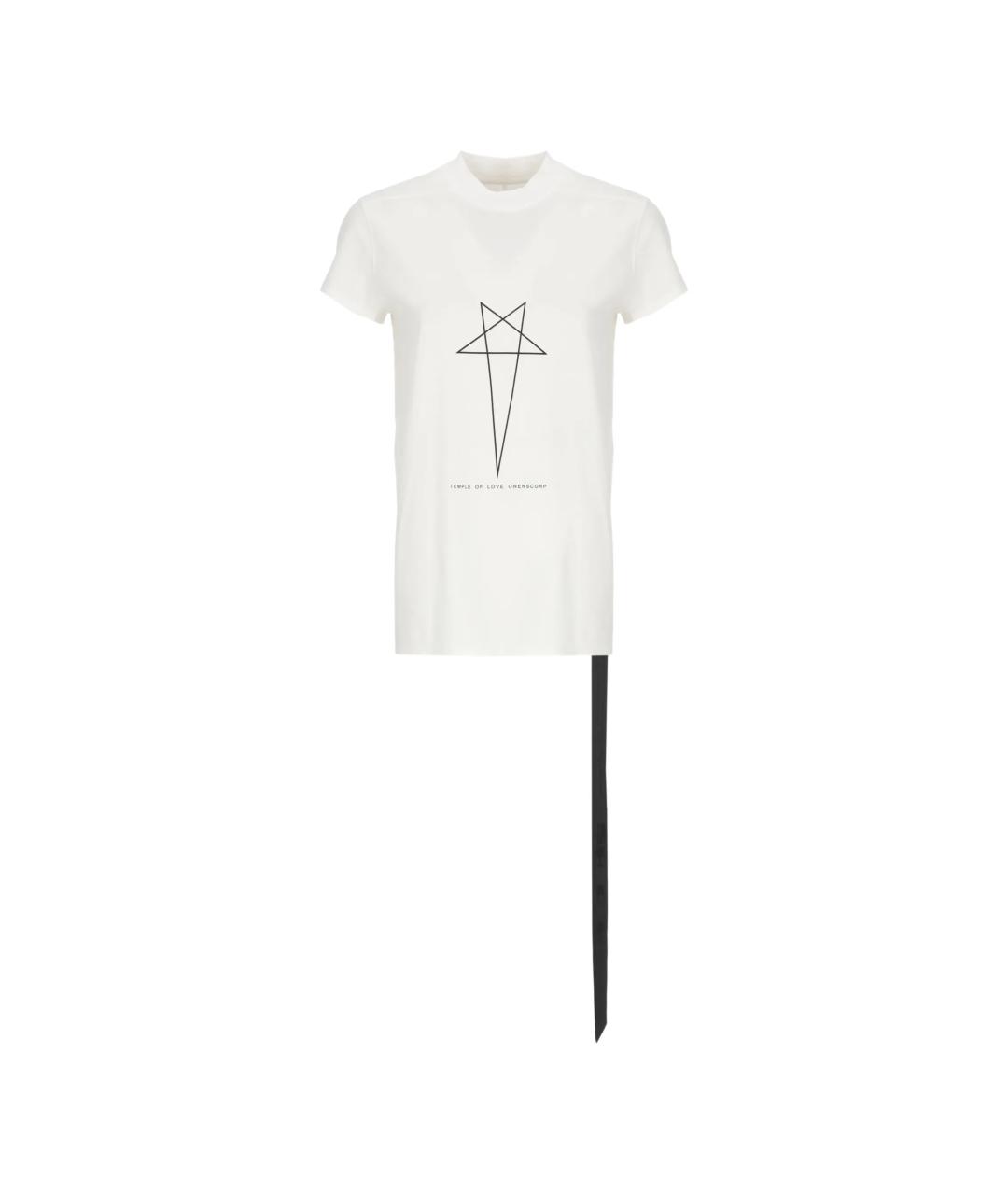 RICK OWENS DRKSHDW Белая хлопковая футболка, фото 1