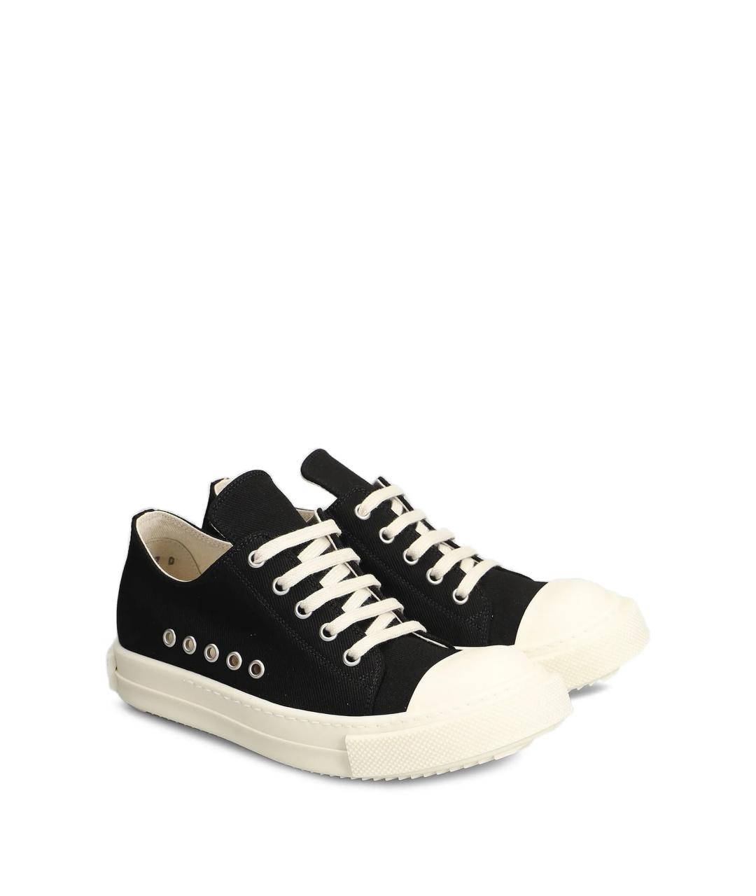 RICK OWENS DRKSHDW Черные текстильные кеды, фото 2
