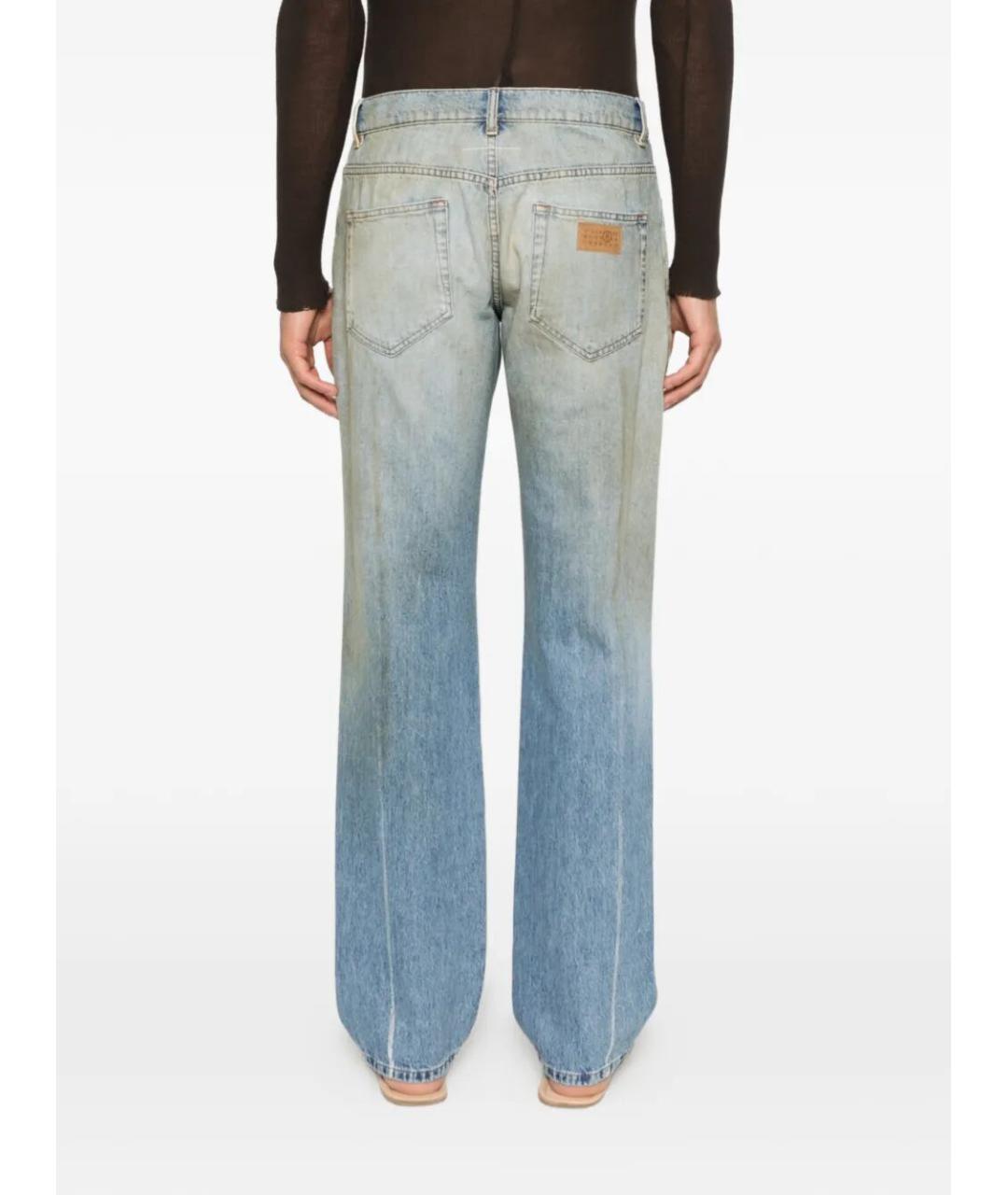 MM6 MAISON MARGIELA Голубые хлопковые прямые джинсы, фото 2