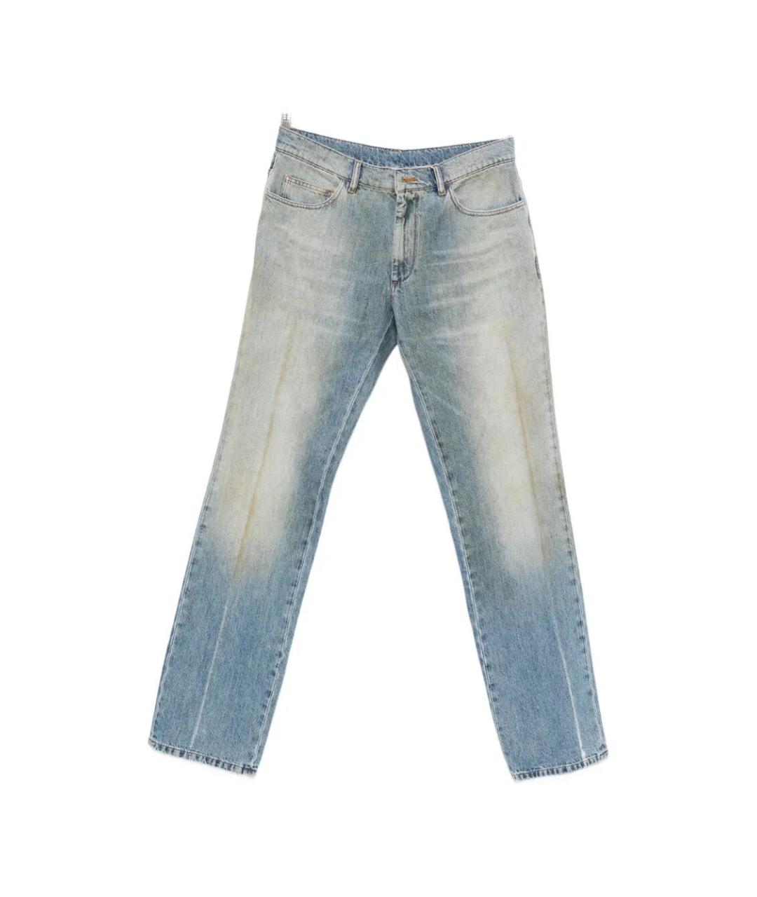 MM6 MAISON MARGIELA Голубые хлопковые прямые джинсы, фото 1