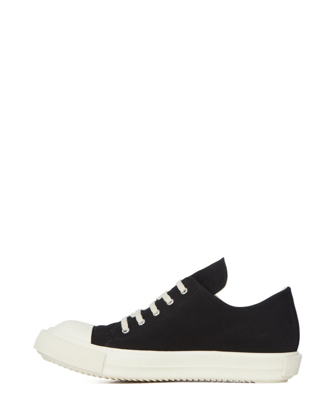 RICK OWENS DRKSHDW Черные текстильные низкие кроссовки / кеды, фото 4