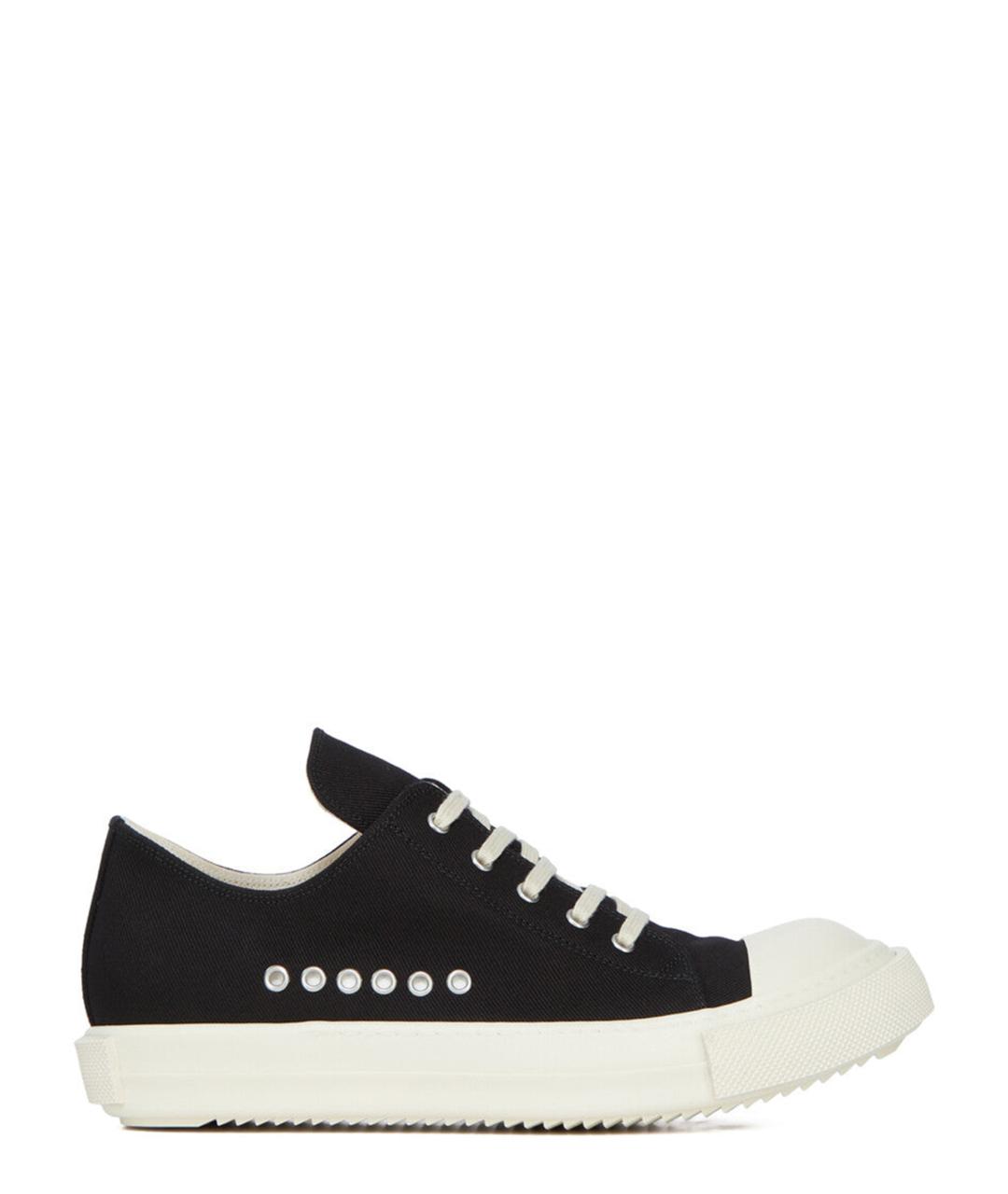RICK OWENS DRKSHDW Черные текстильные низкие кроссовки / кеды, фото 1