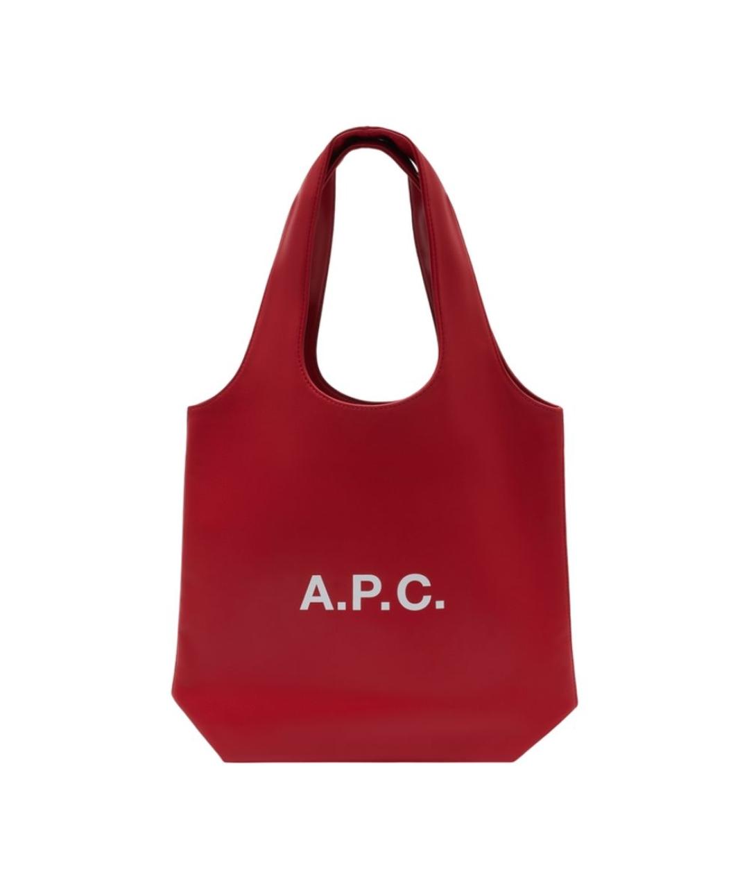 A.P.C. Красная сумка тоут из искусственной кожи, фото 1