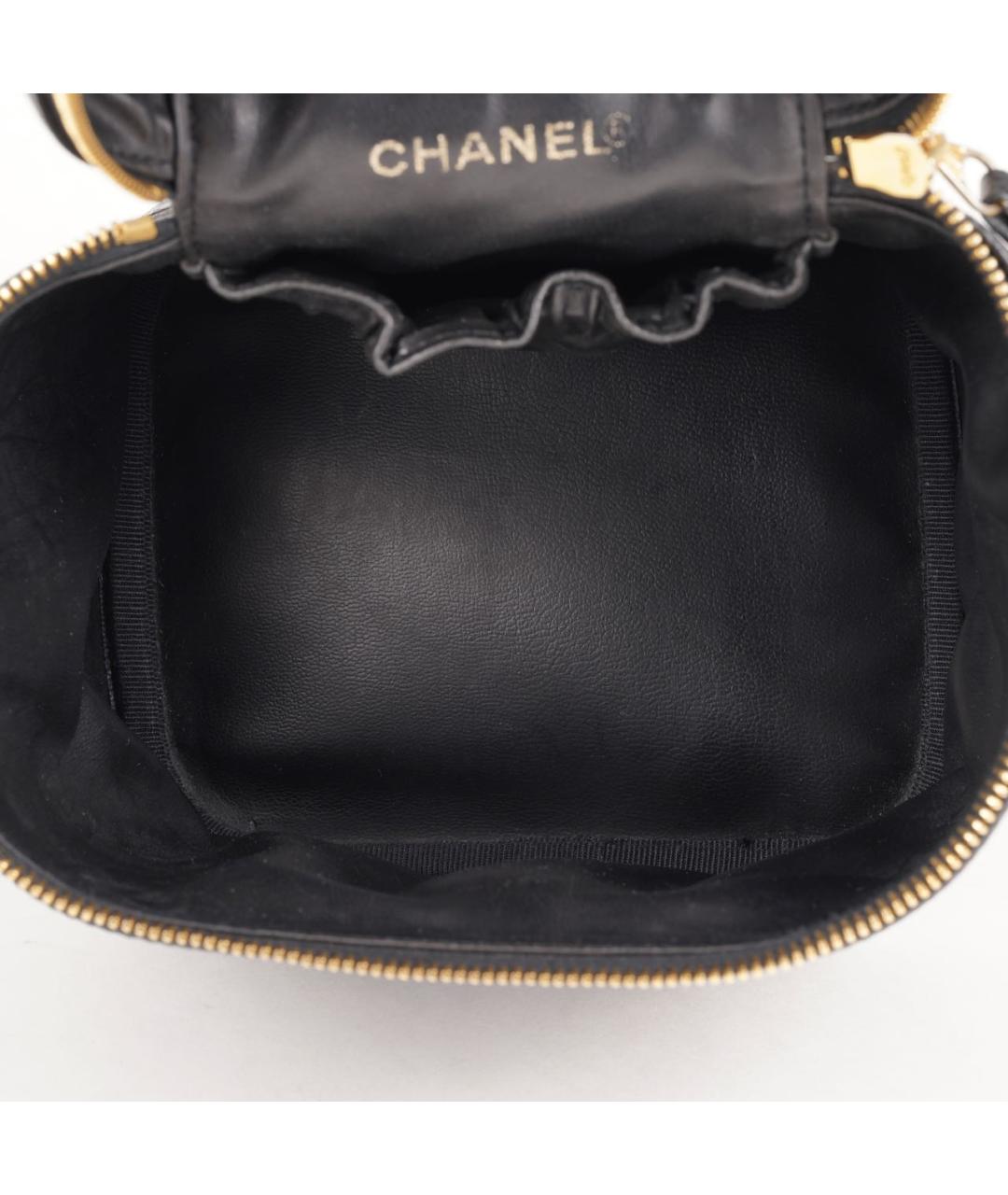 CHANEL Черная кожаная сумка с короткими ручками, фото 7