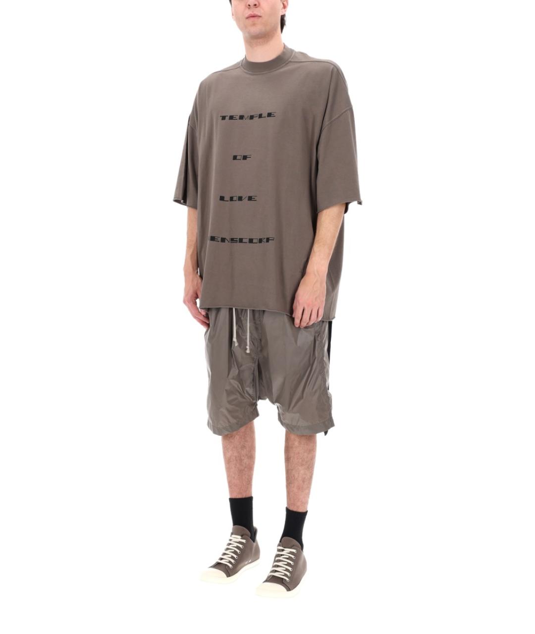 RICK OWENS DRKSHDW Коричневые полиамидовые шорты, фото 3