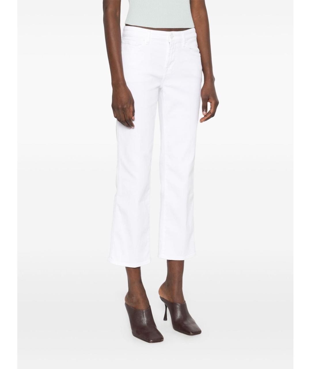 7 FOR ALL MANKIND Белые хлопковые прямые джинсы, фото 5
