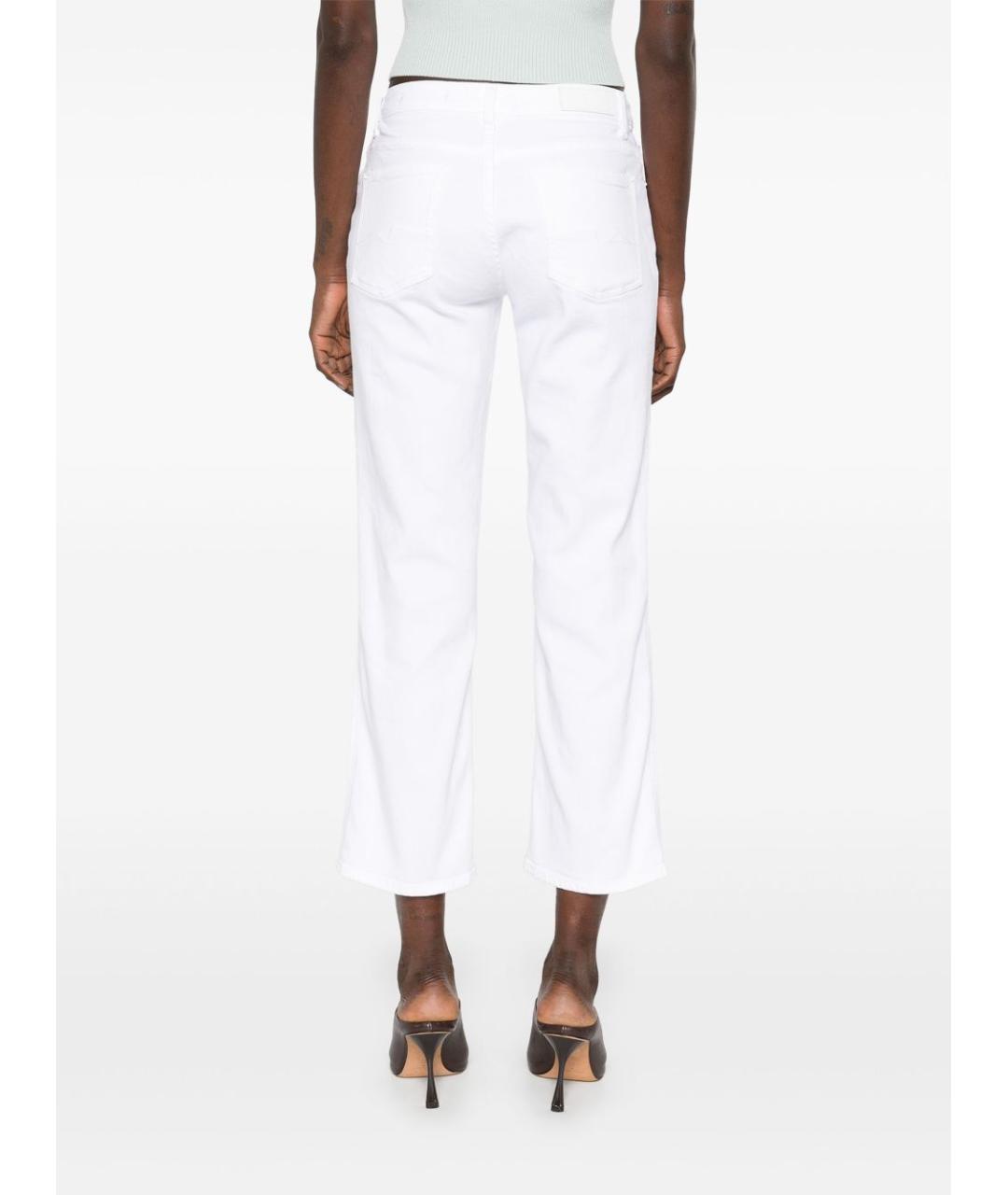 7 FOR ALL MANKIND Белые хлопковые прямые джинсы, фото 2