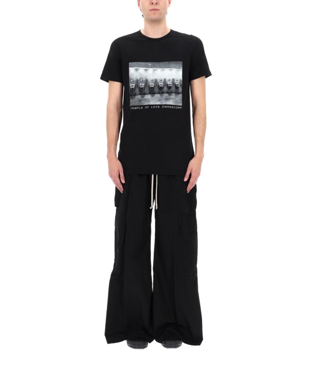RICK OWENS DRKSHDW Черная хлопковая футболка, фото 3