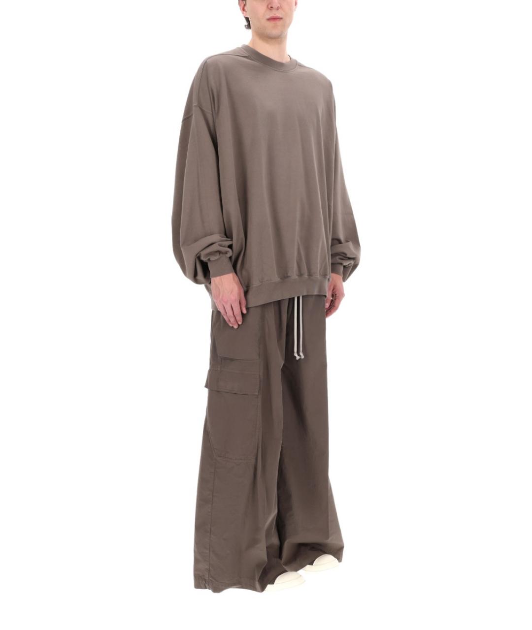 RICK OWENS DRKSHDW Коричневые хлопковые повседневные брюки, фото 3