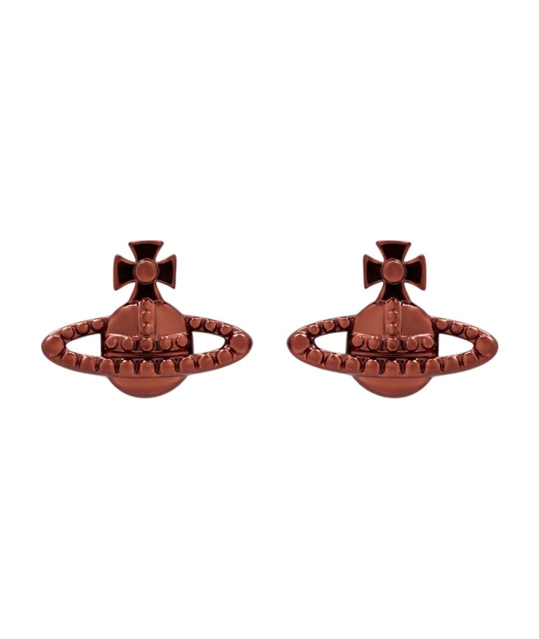 VIVIENNE WESTWOOD Коричневые металлические серьги, фото 1