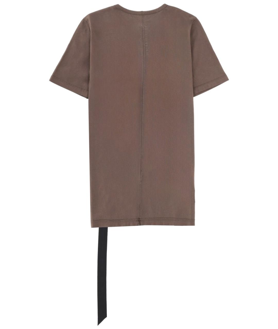 RICK OWENS DRKSHDW Коричневая хлопковая футболка, фото 2
