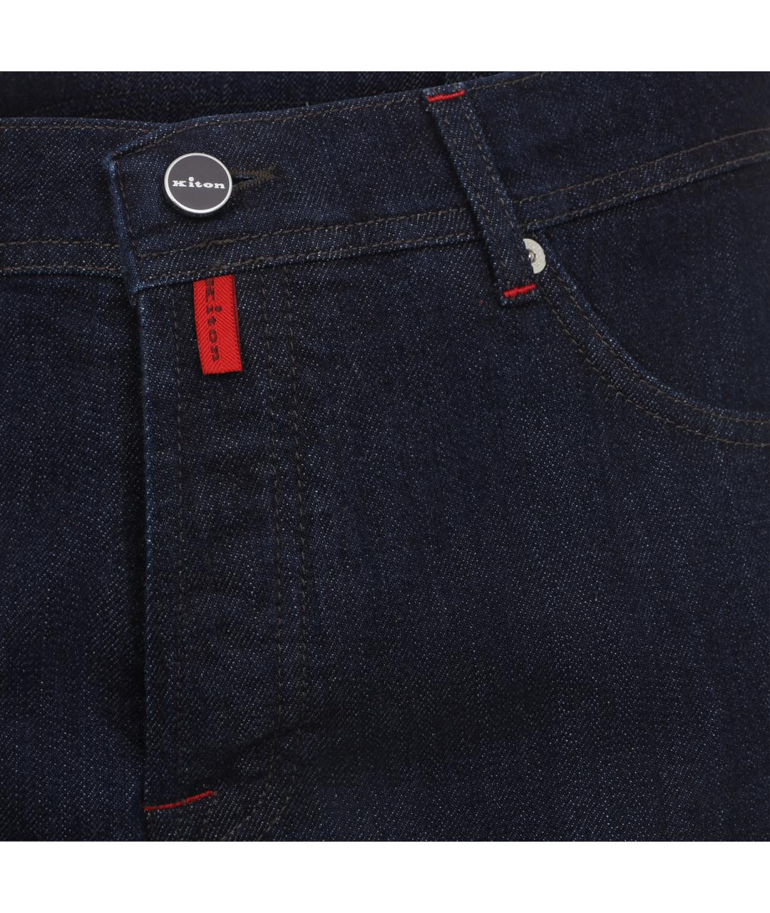 KITON Синие хлопковые повседневные брюки, фото 4