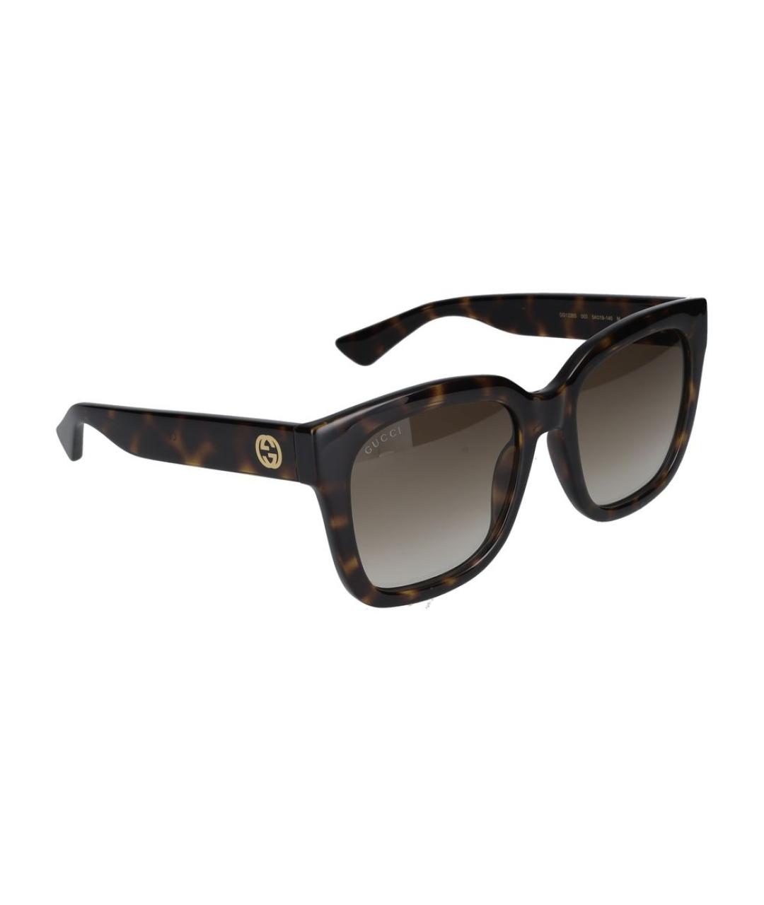 GUCCI Коричневые пластиковые солнцезащитные очки, фото 4