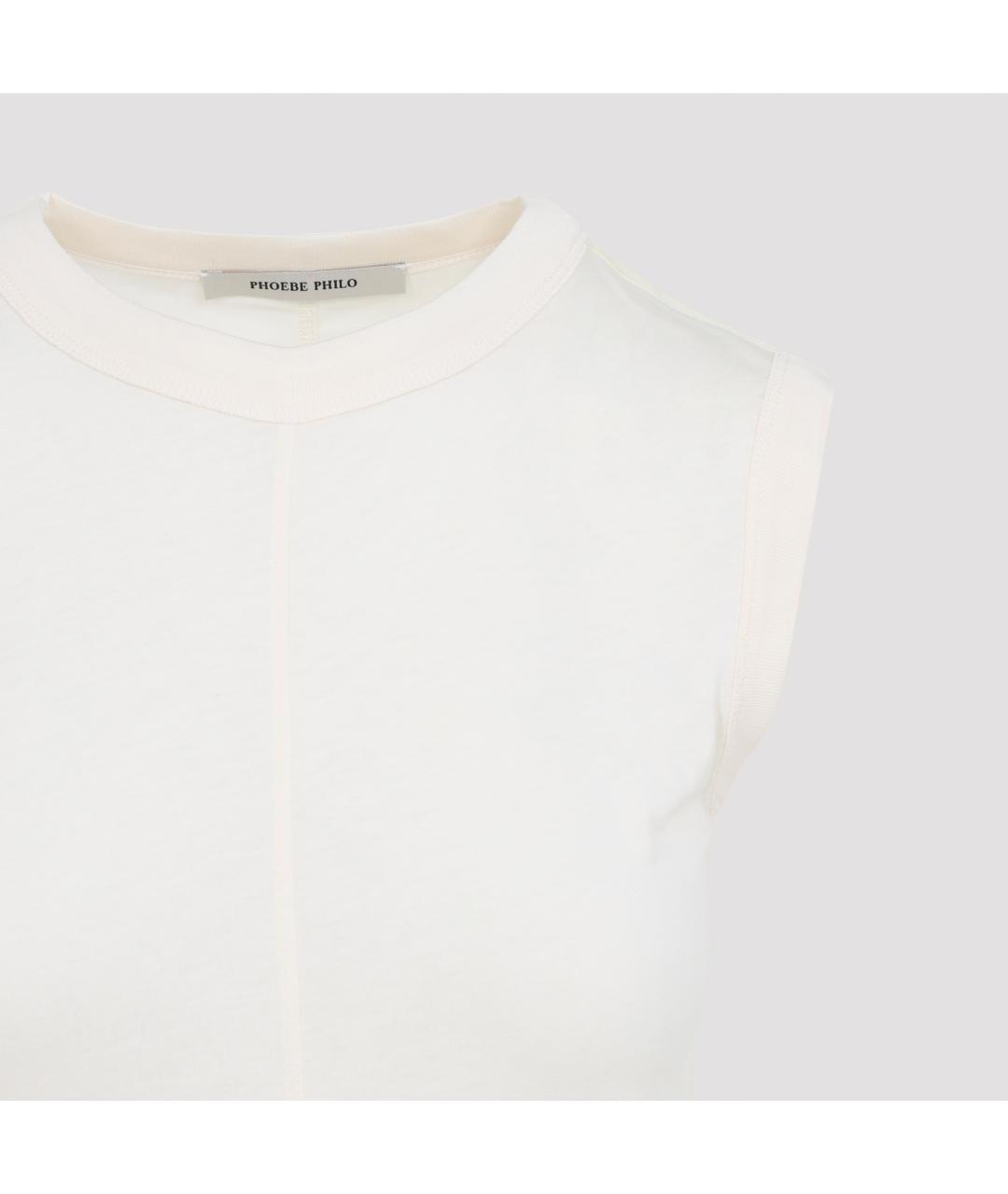 PHOEBE PHILO Белая хлопковая майка, фото 4