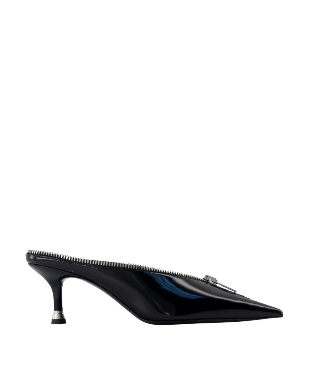 ALEXANDER WANG Черные кожаные мюли, фото 1