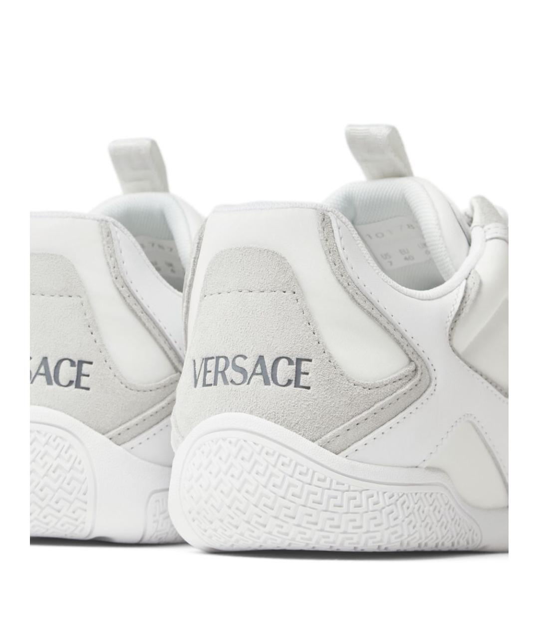 VERSACE Белые кожаные низкие кроссовки / кеды, фото 2