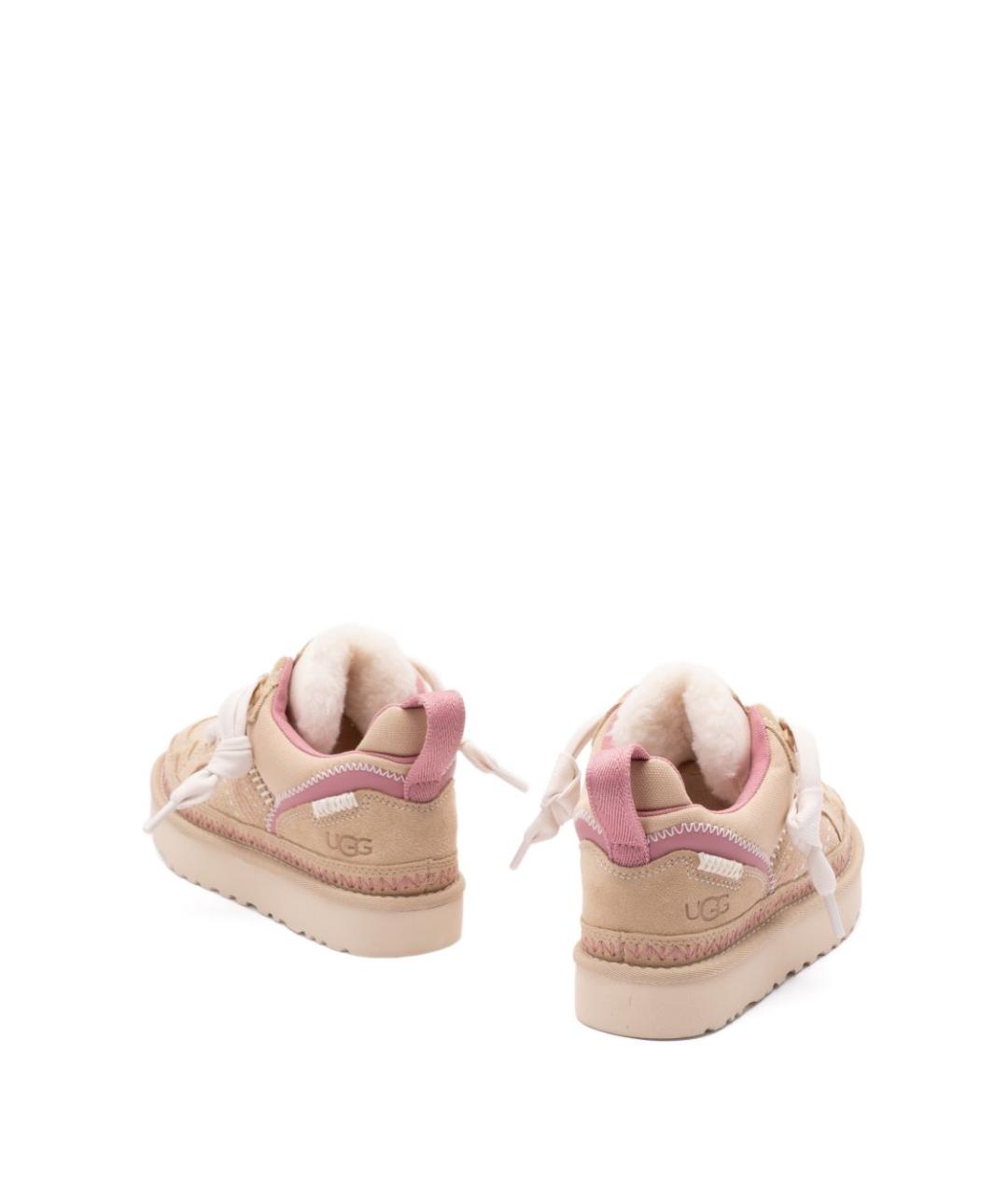 UGG Бежевые нубуковые кроссовки, фото 4