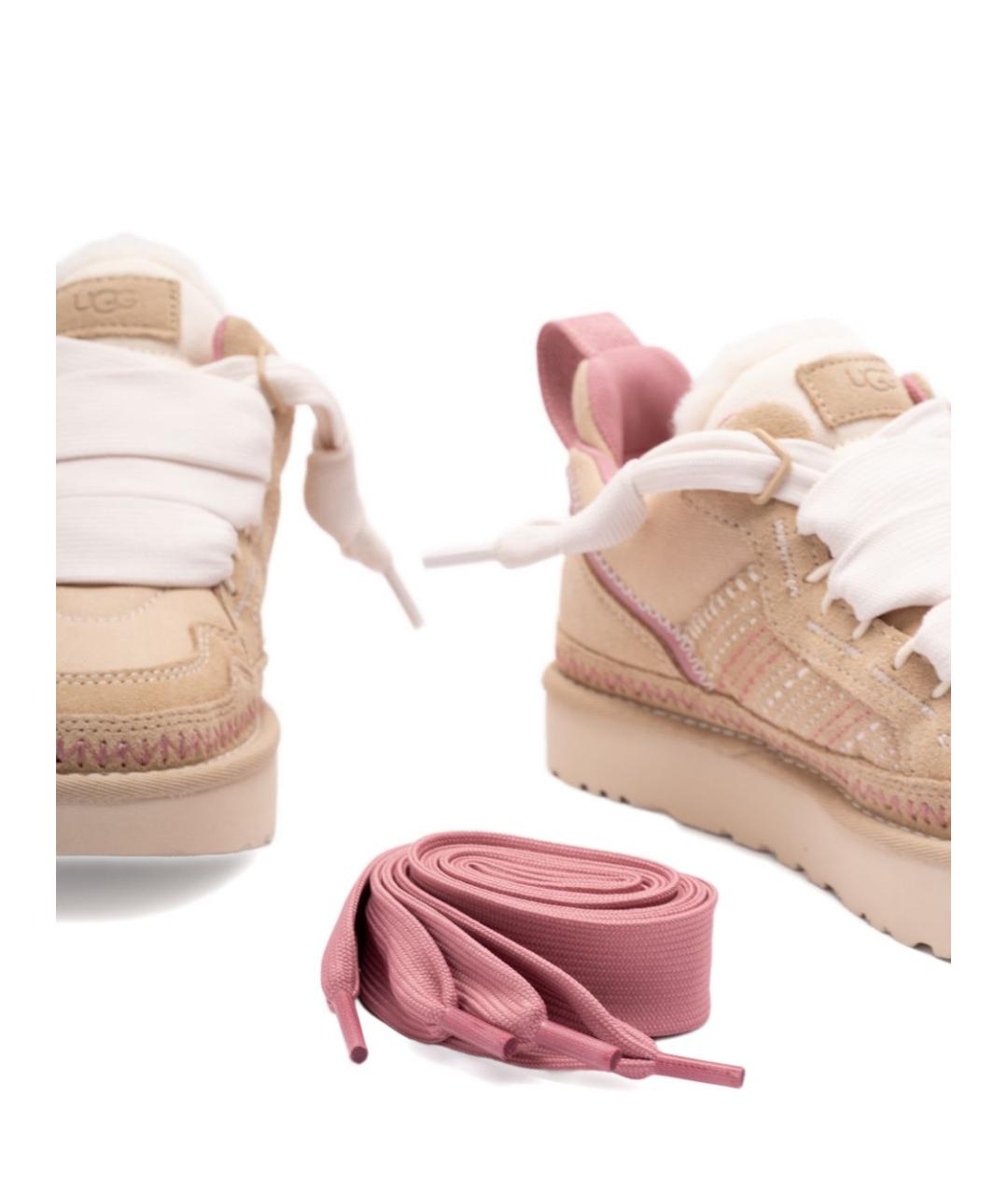 UGG Бежевые нубуковые кроссовки, фото 3