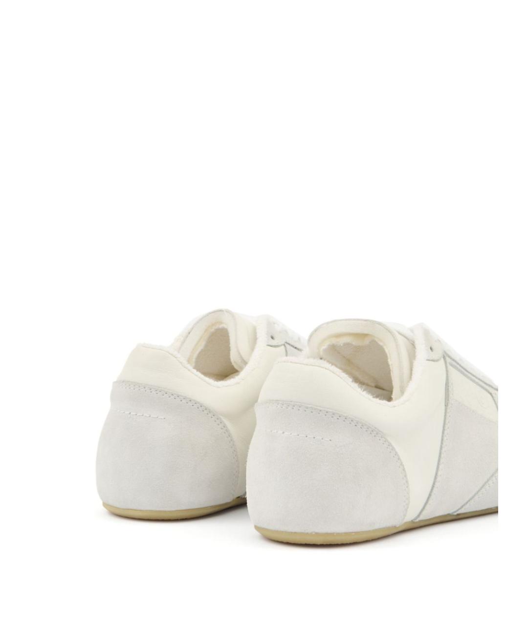 MM6 MAISON MARGIELA Белые кожаные низкие кроссовки / кеды, фото 4
