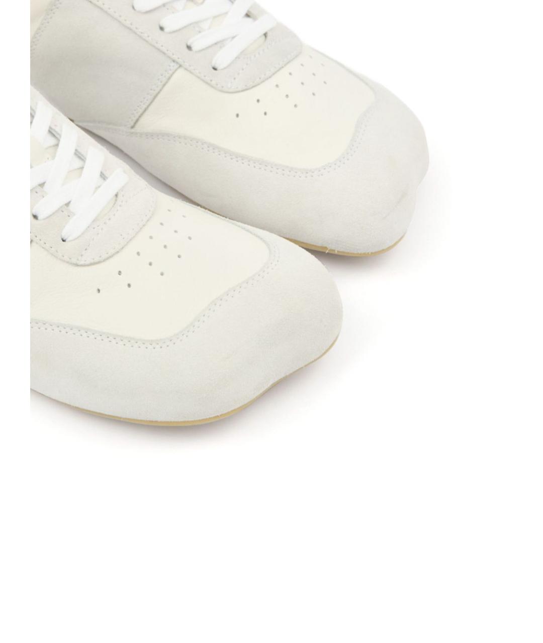 MM6 MAISON MARGIELA Белые кожаные низкие кроссовки / кеды, фото 2