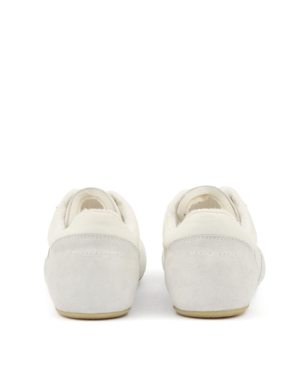 MM6 MAISON MARGIELA Белые кожаные низкие кроссовки / кеды, фото 5