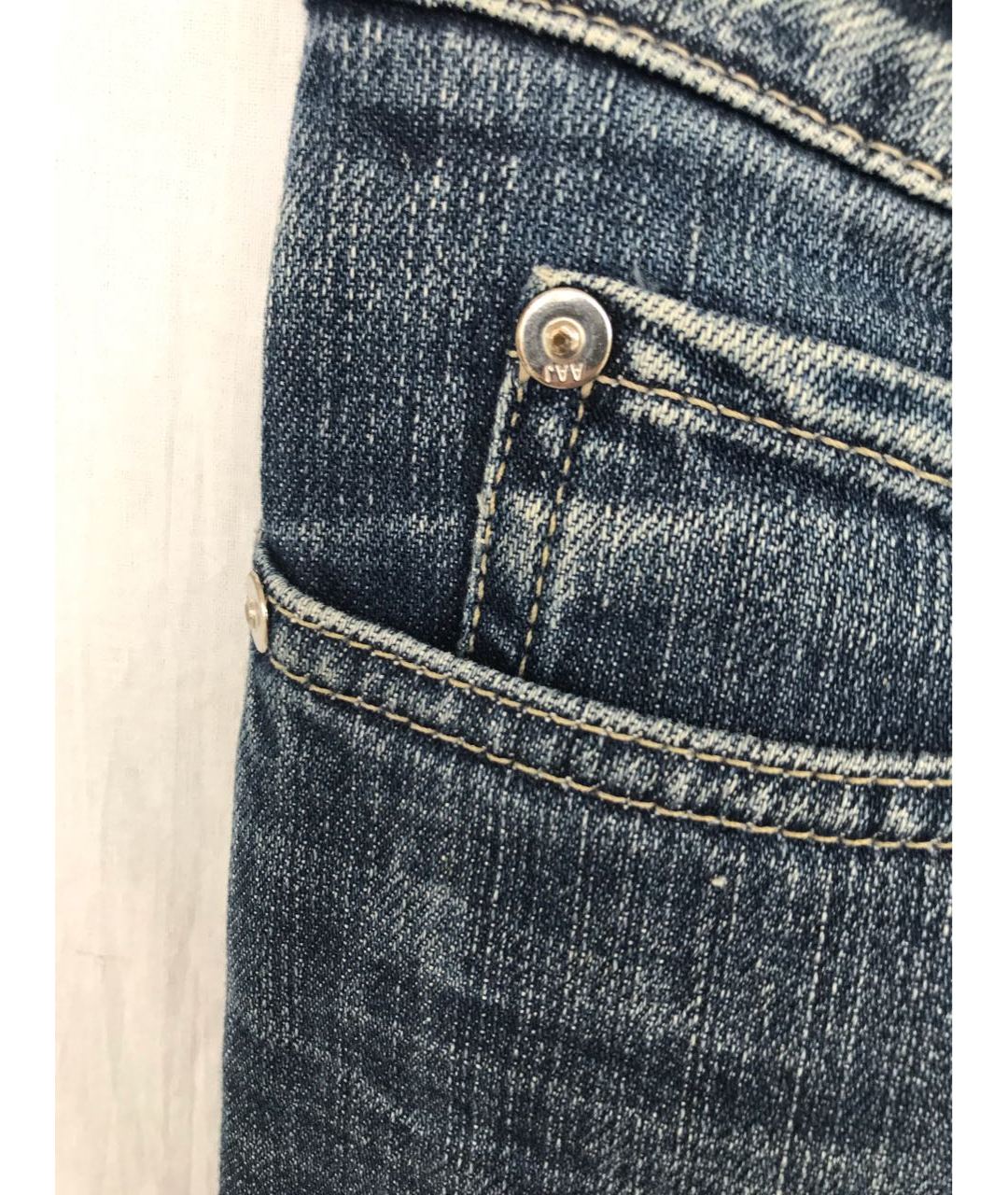 ACNE STUDIOS Синие хлопко-эластановые прямые джинсы, фото 7